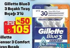 GİLLETTE BLUE3 3 BIÇAKLI TIRAŞ BIÇAĞI 3'LÜ fiyat ve kampanya bilgisi